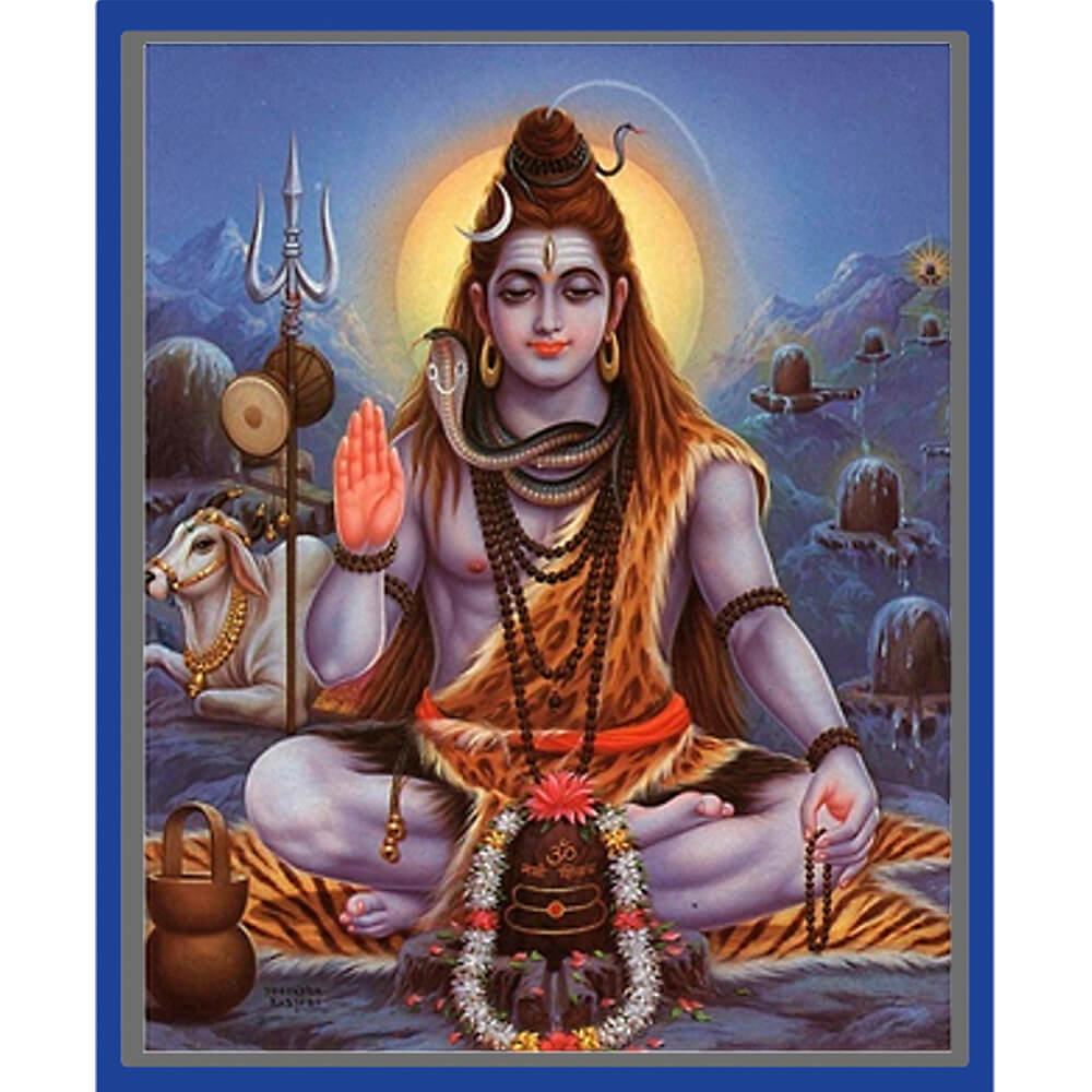 Farbige Götterdarstellung Shiva