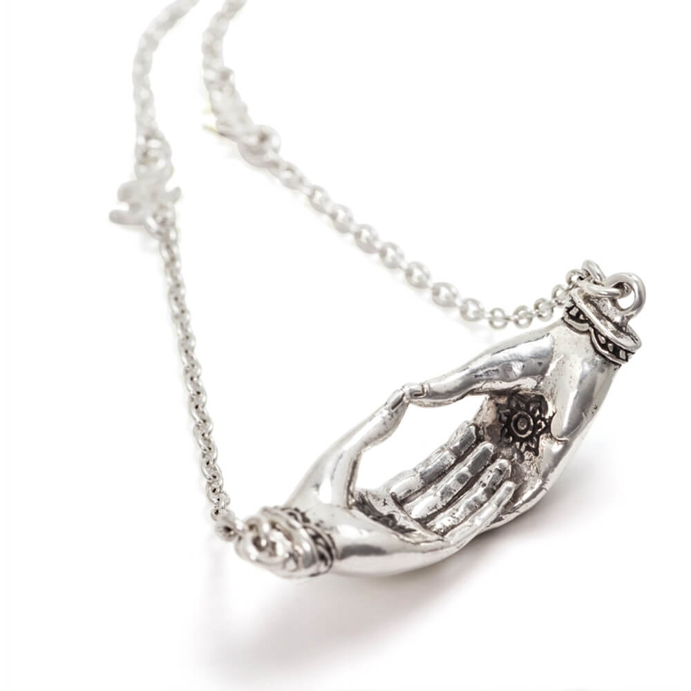 Dhyana mudra necklace silver - Meditation  by ETERNAL BLISS - Spiritual Jewellery