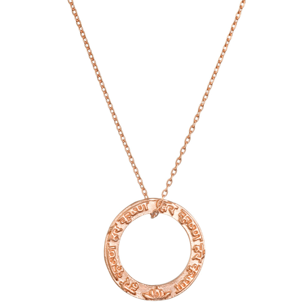 Rosé vergoldeter Krishna Mantra Anhänger mini aus Sterling Silber von Eternal Bliss