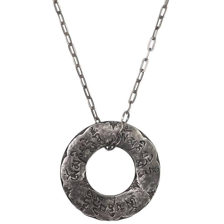 Om Mani Padme Hum Mantra Anhänger Sterling Silber antik mit Kette von ETERNAL BLISS - Spiritueller Schmuck