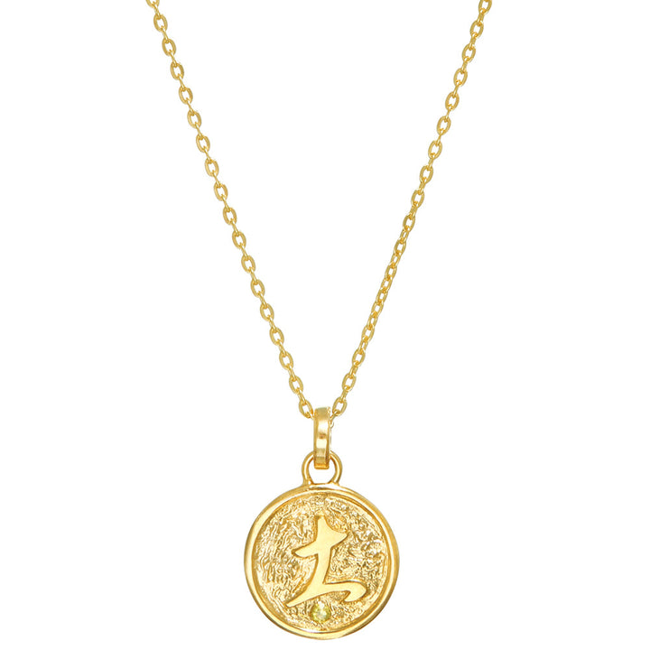 Vergoldeter 5 Elemente Anhänger Erde mit Zitrin von ETERNAL BLISS - Spititueller Schmuck