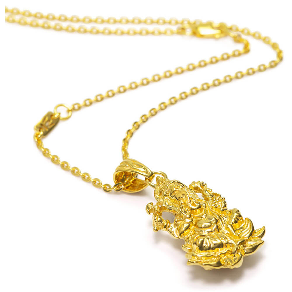 Gold-plated Dancing Ganesha Pendant  by ETERNAL BLISS - Spiritual Jewellery