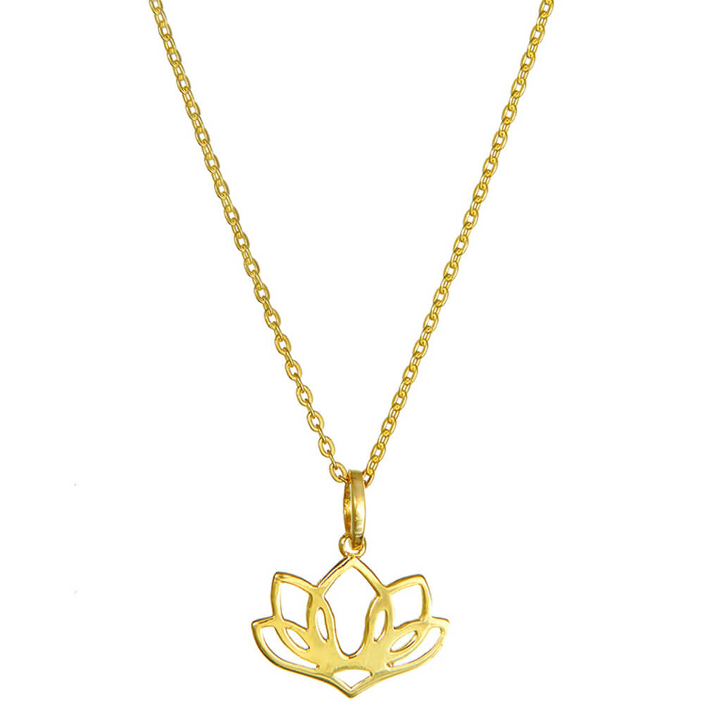 Fünfblättriger Lotus Anhänger aus vergoldetem Sterling Silber von ETERNAL BLISS - Spiritueller Symbol Schmuck
