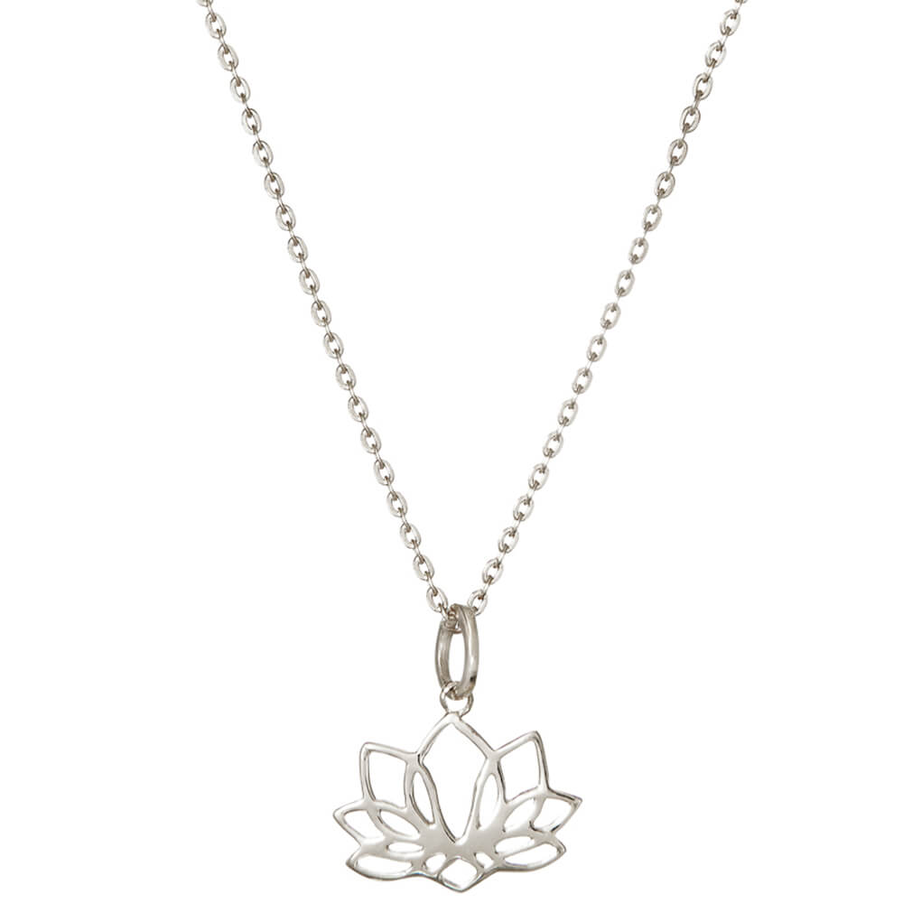 Siebenblättriger Lotus Anhänger aus Sterling Silber von ETERNAL BLISS - Spiritueller Symbol Schmuck