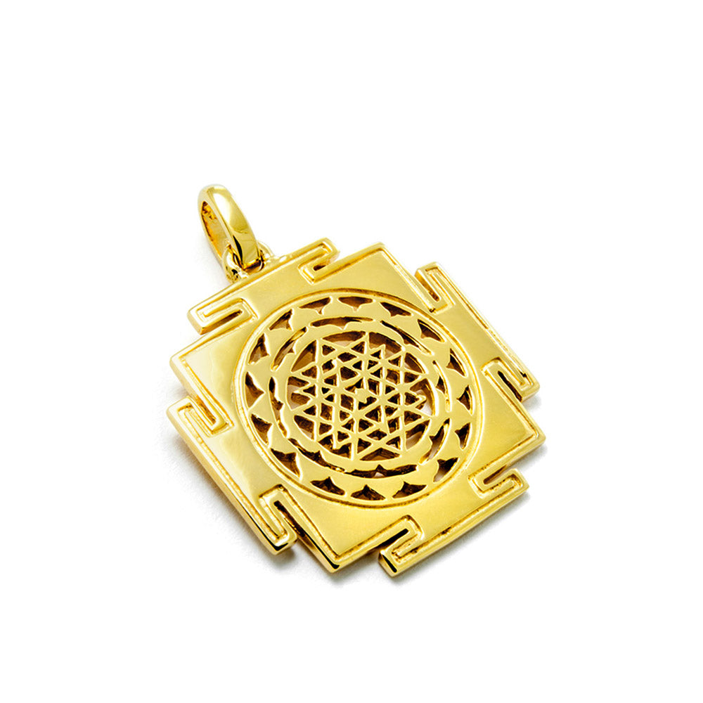 Gold-plated Mystic Sri Yantra pendant by ETERNAL BLISS - Spiritual Jewellery