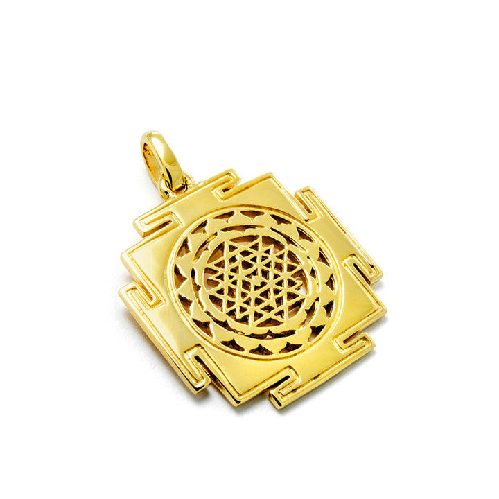 Gold-plated Mystic Sri Yantra pendant by ETERNAL BLISS - Spiritual Jewellery
