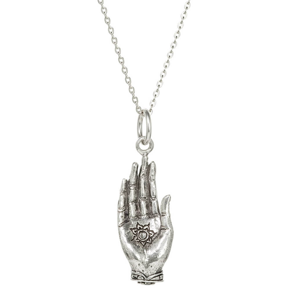 Abhaya Mudra Anhänger Silber - Schutz mit Kette von ETERNAL BLISS - Spiritueller Schmuck