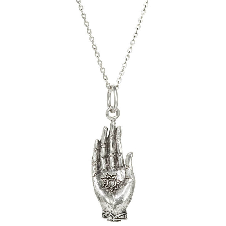 Abhaya Mudra Anhänger Silber - Schutz mit Kette von ETERNAL BLISS - Spiritueller Schmuck