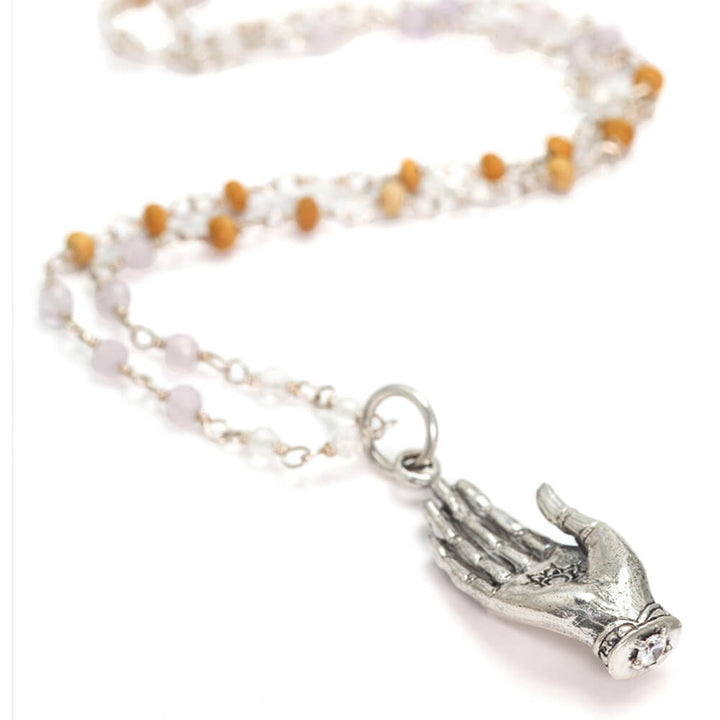 Abhaya Mudra Anhänger Silber Topas