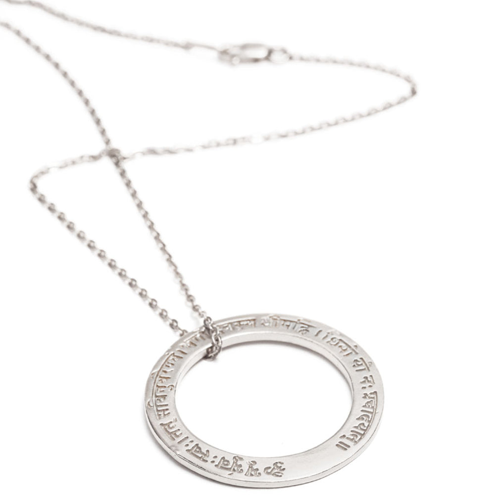 Gayatri Mantra Pendant in Sterling Silver by Eternal Bliss from the Yoga Jewelry Collection
