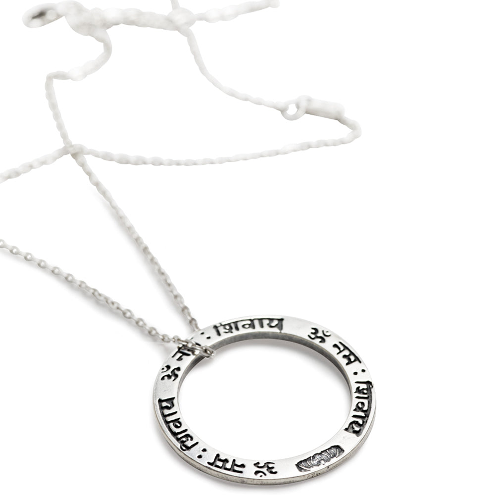 Sterling Silver Shiva Mantra Pendant by Eternal Bliss from the Yoga Jewelry Collection