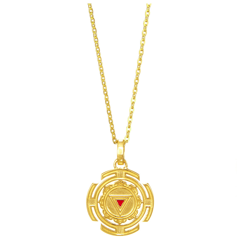 Kali Yantra mini Anhänger mit Kette vergoldet von ETERNAL BLISS - Spiritueller Schmuck