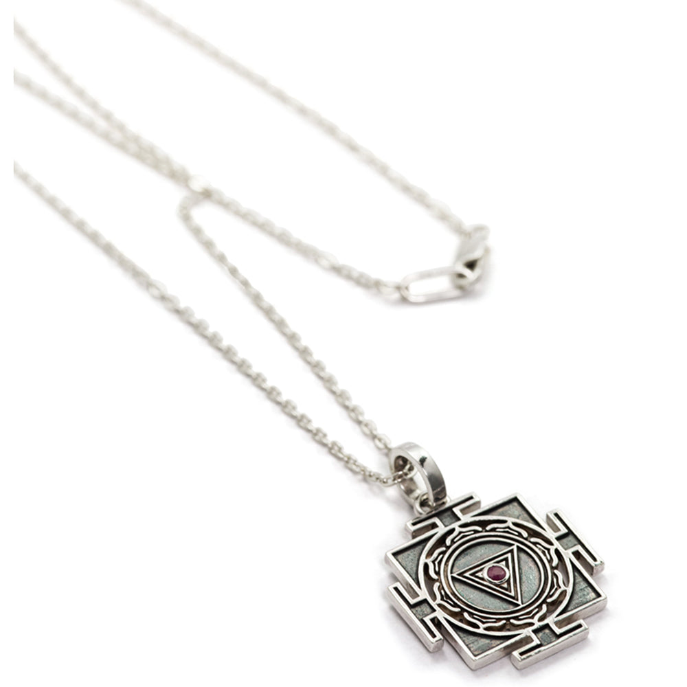 Kali Yantra pendant mini with ruby by ETERNAL BLISS - Spiritual Jewellery