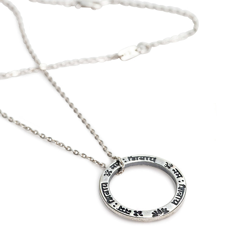  Sterling Silver Shiva Mantra Pendant Mini by Eternal Bliss from the Yoga Jewelry Collection