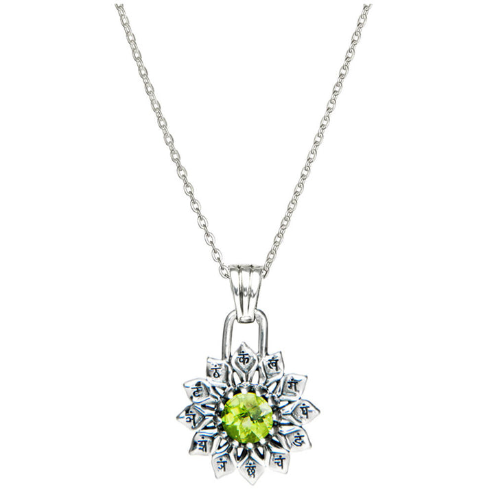 Herz Chakra Anhänger mit Peridot Silber