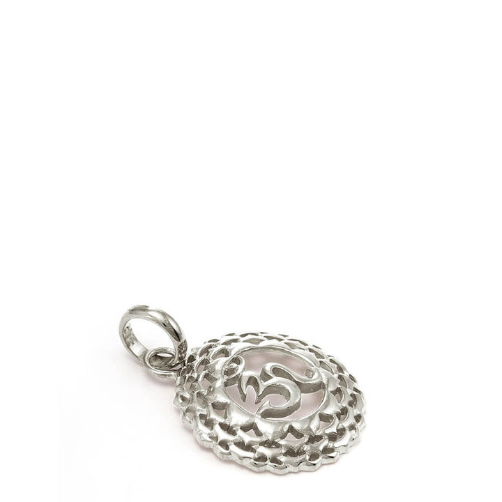 Sahasrara oder Kronen  Chakra Schmuck mit Mantra Silber, Detailansicht